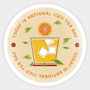 Today is National Iced Tea Day Badge Sticker